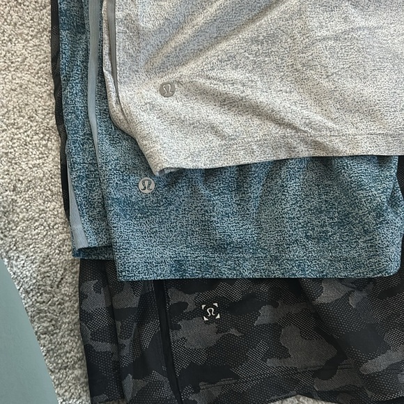 Lululemon Athletica Athletic Shorts: set of 3 Black and Blue and Gray - Picture 2 of 2